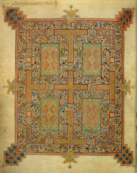 Lindisfarne Gospels, Carpet Page for Book of John, folio 210v, early 8th century