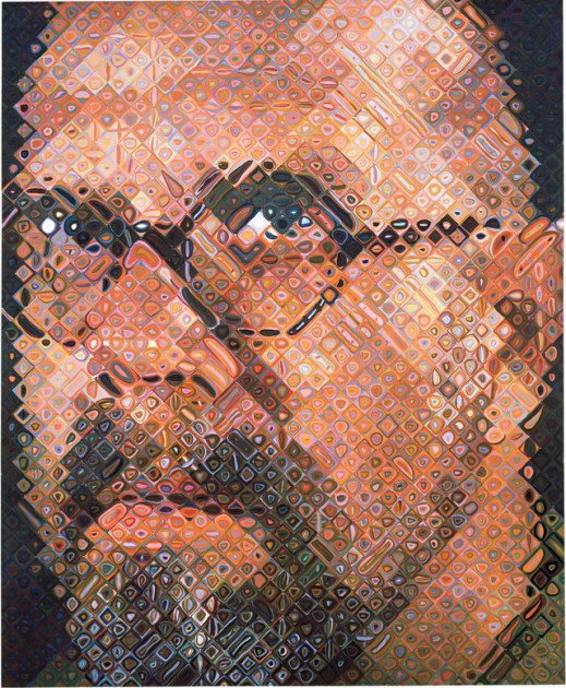 Chuck Close, "Self-Portrait," 1997. Oil on canvas, 102 x 84" (259.1 x 213.4 cm)