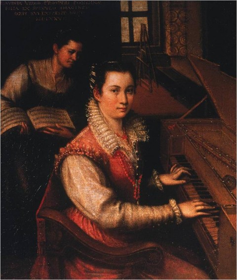 Lavinia Fontana, "Self-Portrait at the Spinet," 1577