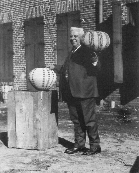 Abram "Abe" Cohn with baskets by Datsolalee