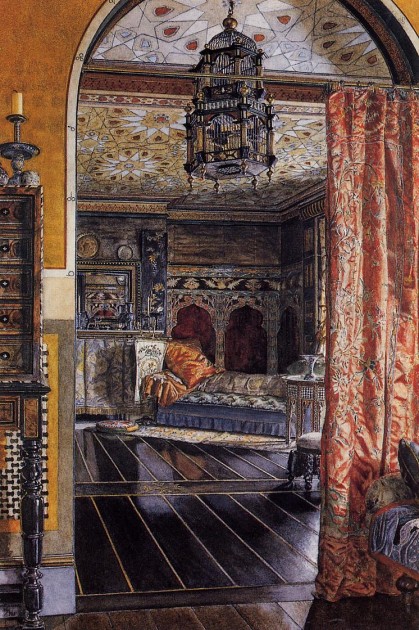 Anna Alma-Tadema, "The Drawing Room" (also called "The Drawing Room at Townshend House"), 1885. Watercolor