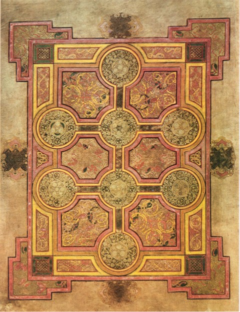 Carpet Page from the Book of Kells, folio 33r, c. 800. Painted illumination on vellum
