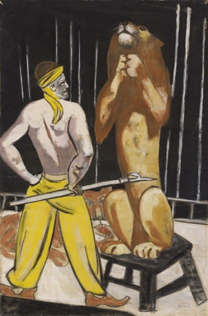 Max Beckmann, "The Lion Tamer." Gouache and pastel on paper.