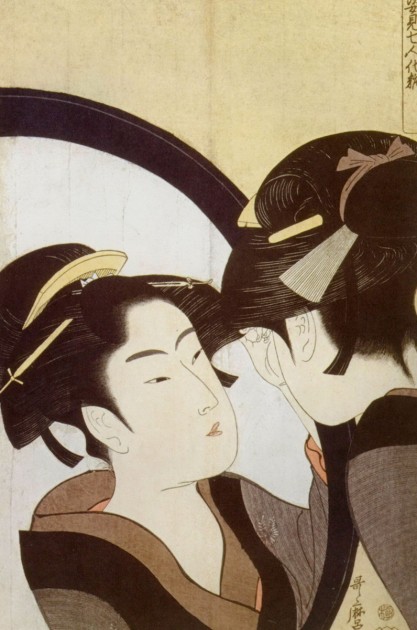 Kitagawa Utamaro, "Woman Before a Mirror" (also called "Beauty at Her Toilet"), c. 1790. Image courtesy Wikipedia.