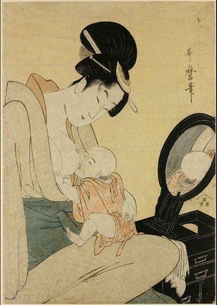 Utamaro, Woman Breastfeeding Her Child