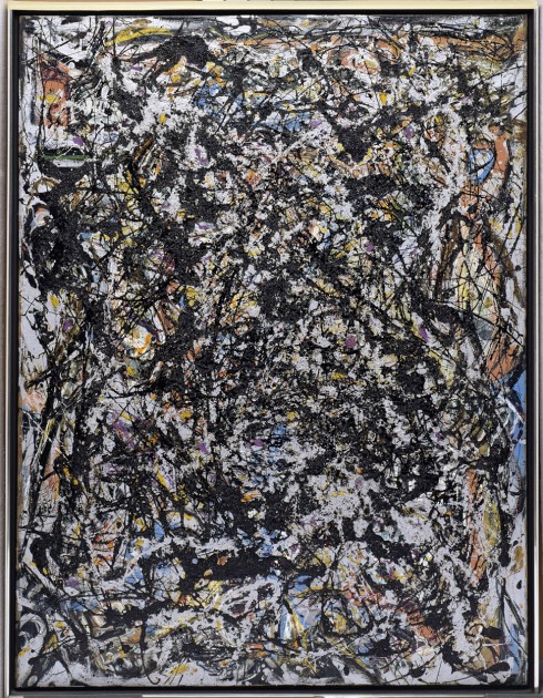 Jackson Pollock, "Sea Change," 1947. Artist and commercial oil paint, with gravel, on canvas, 57 7/8 x 44 1/8 in. (147 x 112.1 cm). Seattle Art Museum