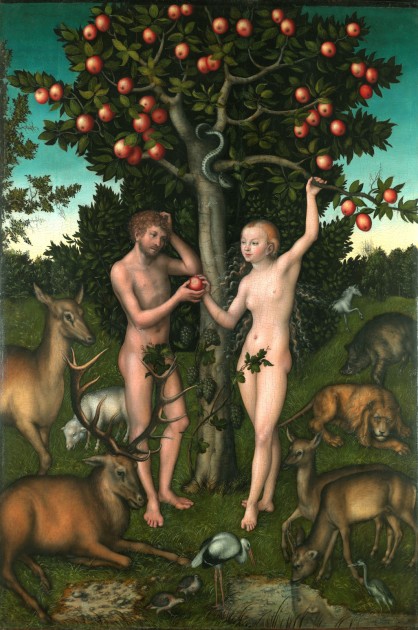 Lucas Cranach the Elder (1472-1553), Adam and Eve, 1526, The Samuel Courtauld Trust, The Courtauld Gallery, London