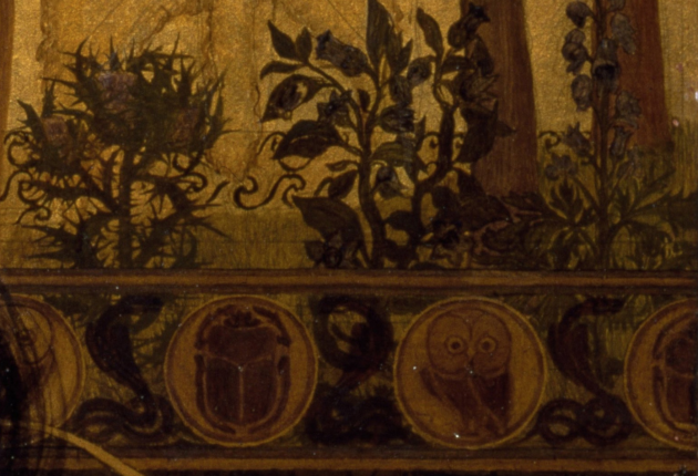 Detail of plants and railing in Sandys' "Medea"